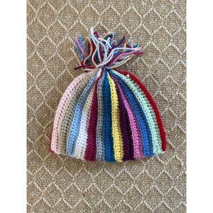 Handmade Infant Winter Hat Colorful Rainbow